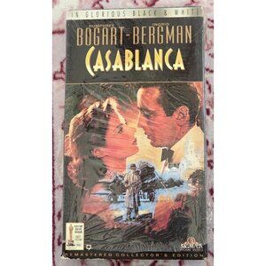 Casablanca 1942 (VHS 1992) Humphrey Bogart Ingrid Bergman Paul Henreid B&W Drama